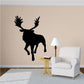 Moose wall decal with black silhouette and raised antlers