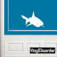 Approaching shark wall decal, white silhouette