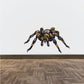 Tarantula spider sticker with a dark and golden illustrated spider body and legs