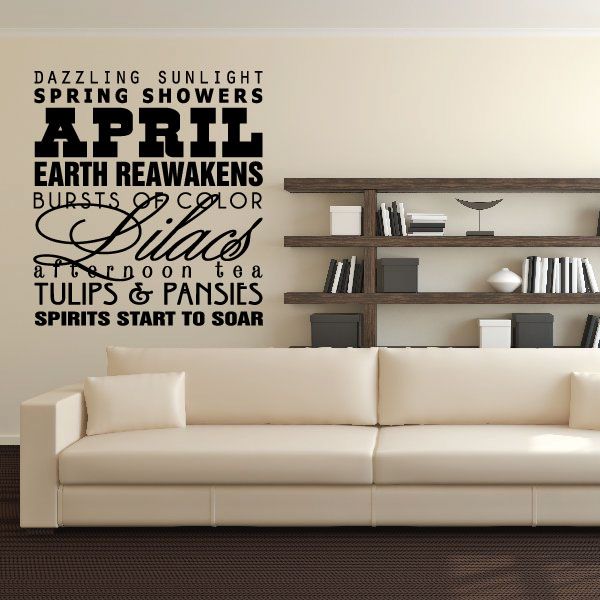 Image of April Word Collage Wall Decal