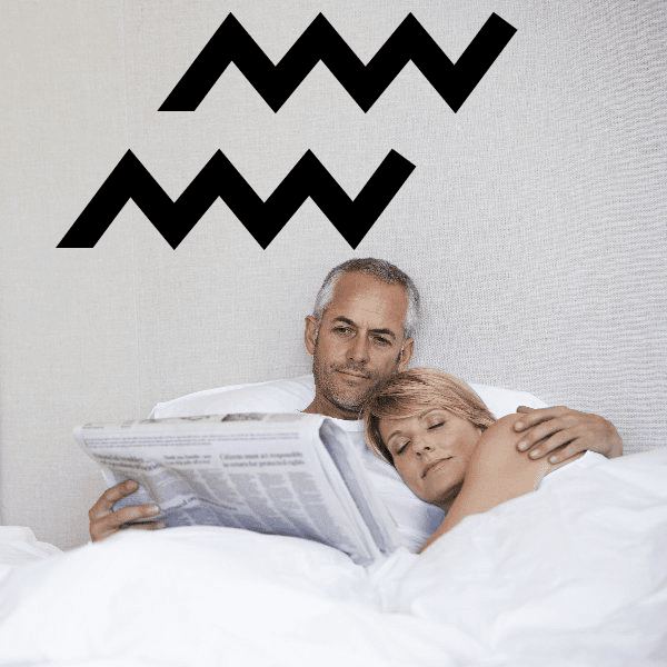 Aquarius symbol decal, black zigzag design on light textured surface