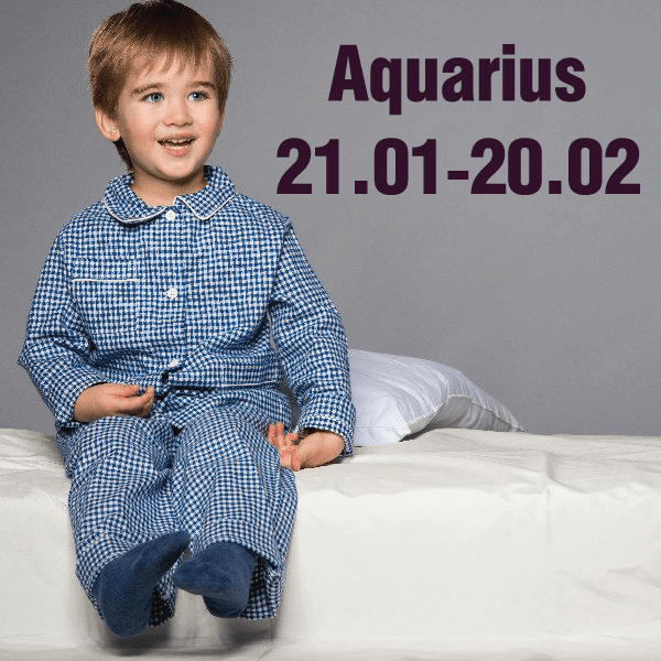 Image of Aquarius Text and Date Decal