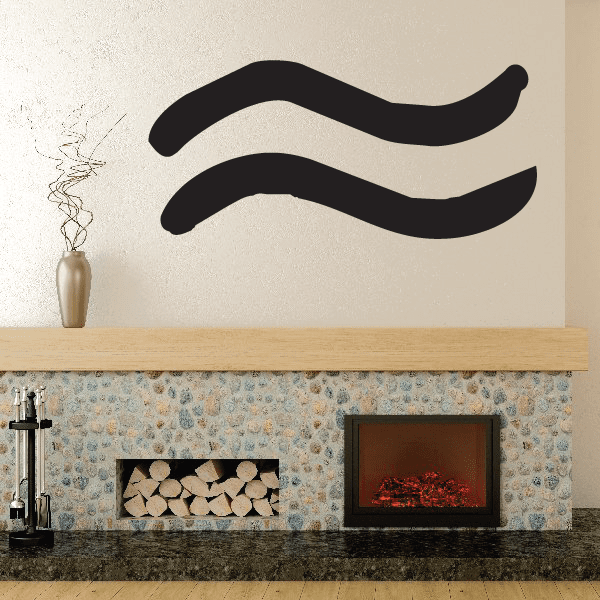 Black brushed Aquarius symbol decal