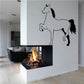Black horse silhouette wall decal with Arab-style profile and tail