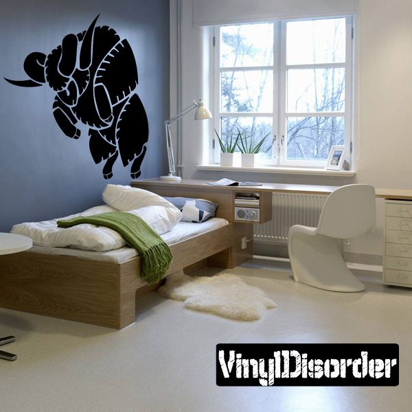 Black ram headbutt wall decal vinyl silhouette