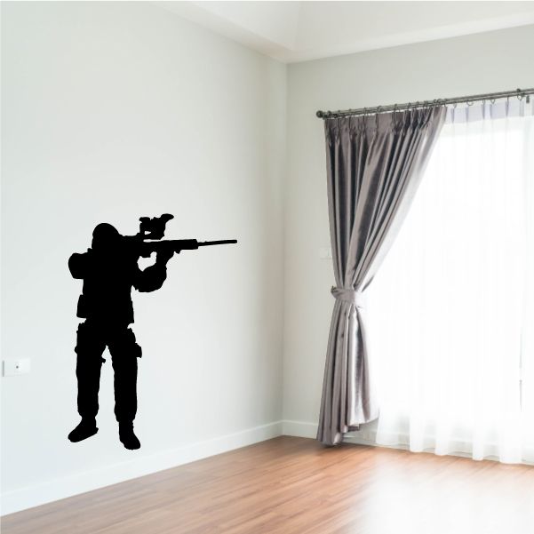 Image of Armored Soldier Aiming Decal