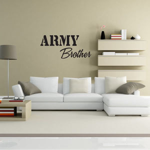 Army brother wall decal with 'ARMY' and 'Brother' lettering