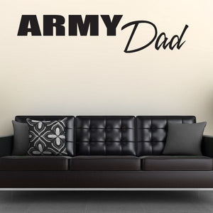 Army Dad block decal with black ARMY lettering and Dad script text