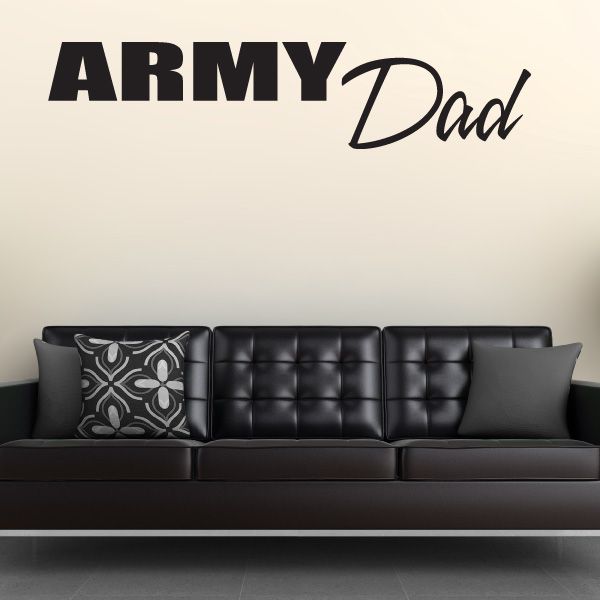 Army Dad block decal with black ARMY lettering and Dad script text