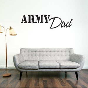 Army Dad wall decal with bold black "ARMY Dad" lettering