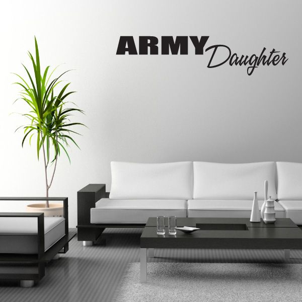 Army Daughter block decal with bold ARMY and script “Daughter” lettering