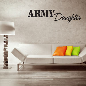 Army Daughter wall decal reading 'ARMY' and 'Daughter' in script