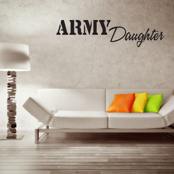Army Daughter wall decal reading 'ARMY' and 'Daughter' in script
