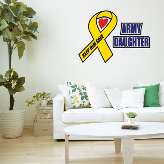 Image of Army Daughter Ribbon Printed Die Cut Decal