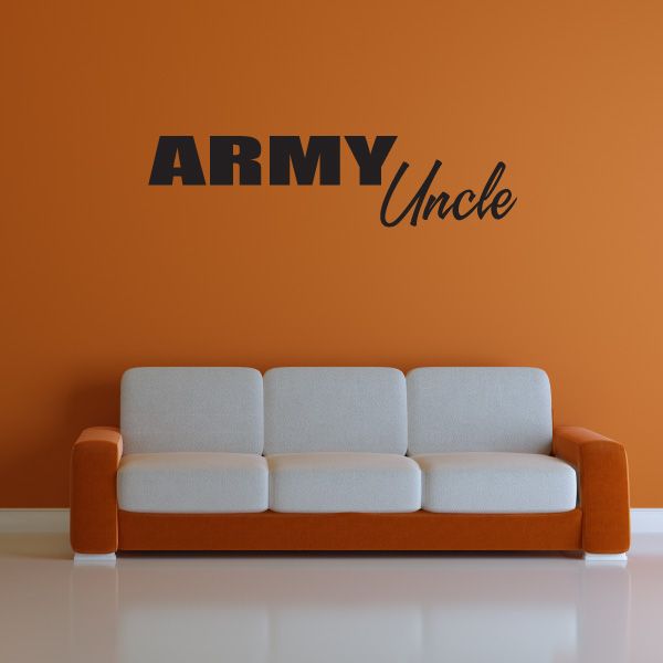 Vinyl wall decal with ARMY Uncle text