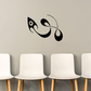 Abstract snake decal with arrow-head shape, black and off-white design