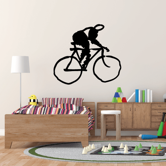 Image of Artistic Abstract Cyclist Decal