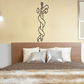 Sword and snake wall decal with black line art and small crown detail
