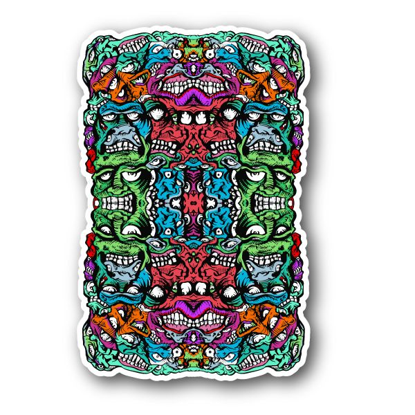 Image of Assorted Scary Skull Vinyl Sticker