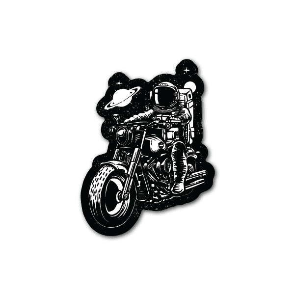 Image of Astronaut Motorcycle Rider Sticker