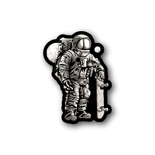 Image of Astronaut Skaterboarder Sticker