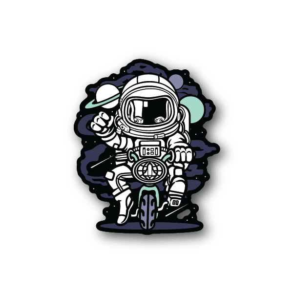 Image of Astronaut Space Bike Sticker