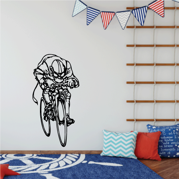 Image of Athlete on Bicycle Triathlon Decal