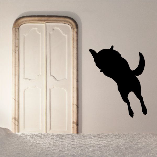 Black running dog silhouette vinyl decal