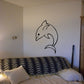 Dolphin wall decal in black line art