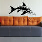 Atlantic spotted dolphin wall decal, black and white silhouette