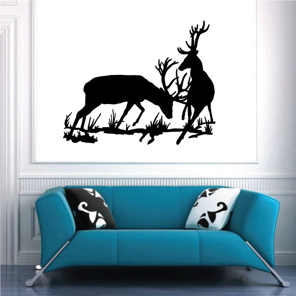 Image of Attacking Elk Bull Decal