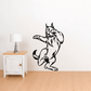 Attacking lynx decal sticker with black-and-white snarling cat mid-pounce.