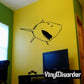 Attacking shark face decal, yellow shark with open mouth and black teeth