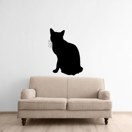 Image of Attentive Cat Sitting Decal