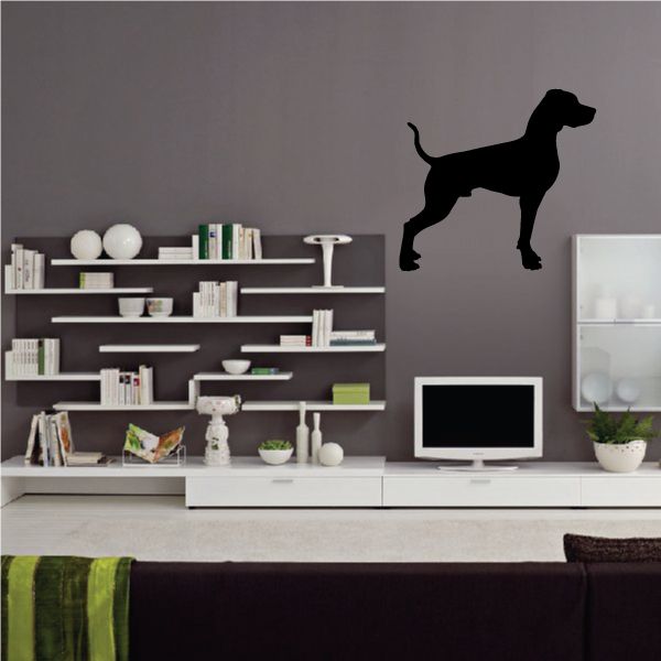 Black hound dog wall decal silhouette with standing pose