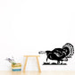 Turkey wall decal, black silhouette with detailed feathers and curved tail