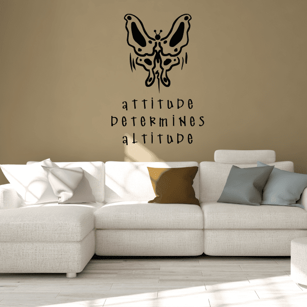 Image of Attitude determines altitude Butterfly Decal