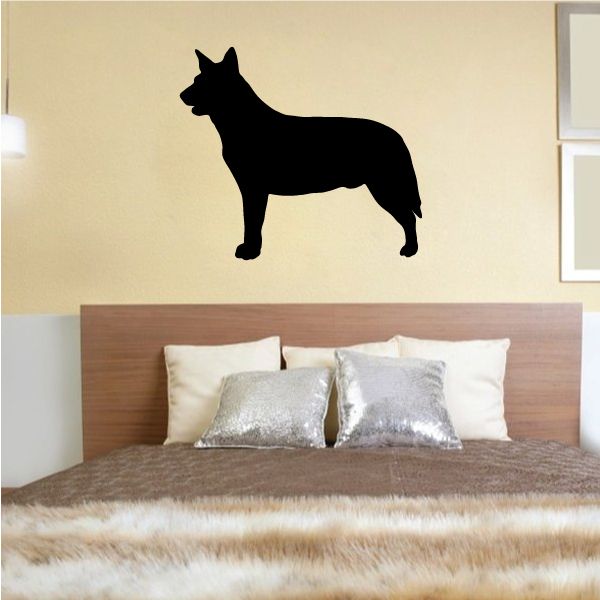 Australian Cattle Dog decal, black dog silhouette on a wall