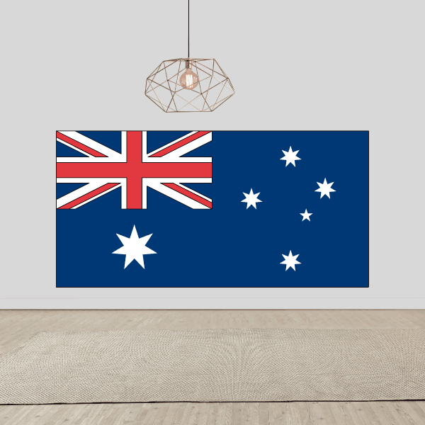 Australia flag sticker with blue background, Union Jack and white stars