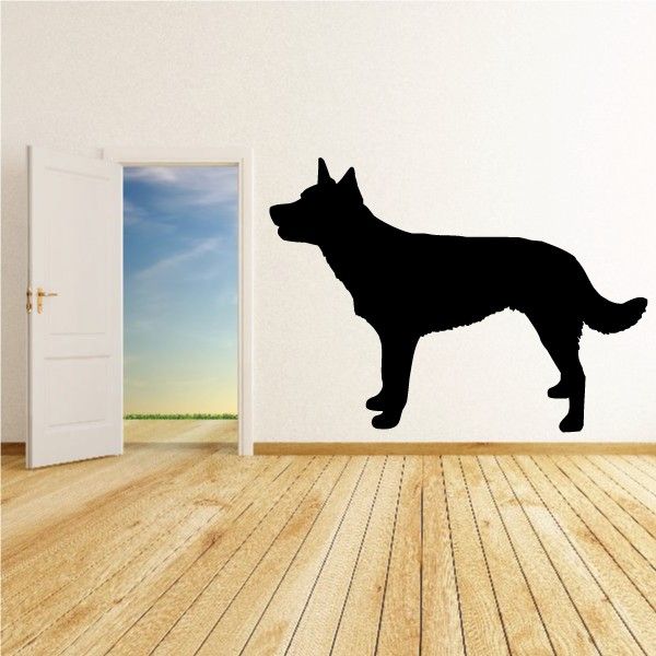 Black Australian Kelpie dog silhouette vinyl decal