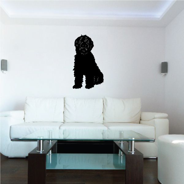 Black Australian Labradoodle dog decal silhouette