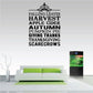 Autumn word collage wall decal with harvest, falling leaves, cider, pumpkin pie, thanks