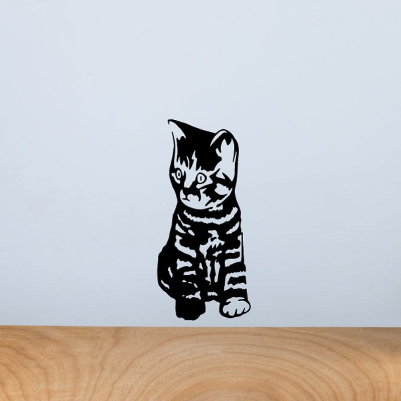 Image of Awake Tabby Kitten Decal