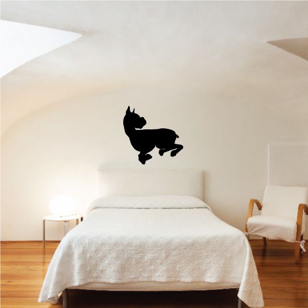Black boxer dog wall decal silhouette