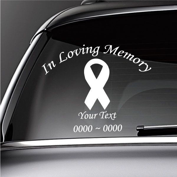 Image of Awareness Ribbon Custom In Loving Memory Decal