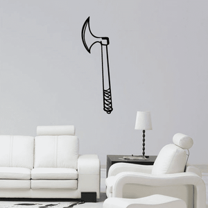 Hammer-shaped wall decal with outlined black design