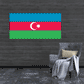 Azerbaijan flag sticker with blue, red, green stripes and white crescent and star
