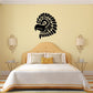Aztec falcon head wall decal, black tribal design