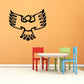 Aztec hawk symbol wall decal with stylized wings and talon claws, black