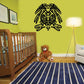 Aztec macaw bird wall decal, black stylized design